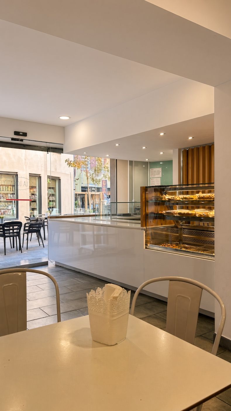 L'interior de La Löla, amb la terrassa al fons
